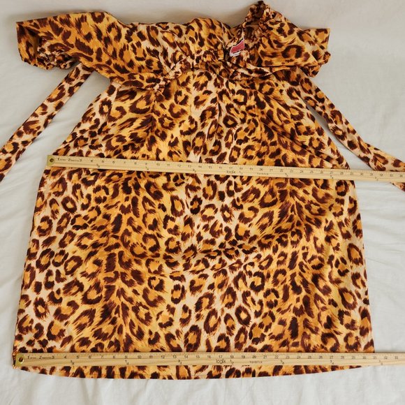 KATE SPADE Orange/Brown Leopard Print Off Shoulder Midi Dress Size 14 LIKE NEW! - Picture 15 of 16